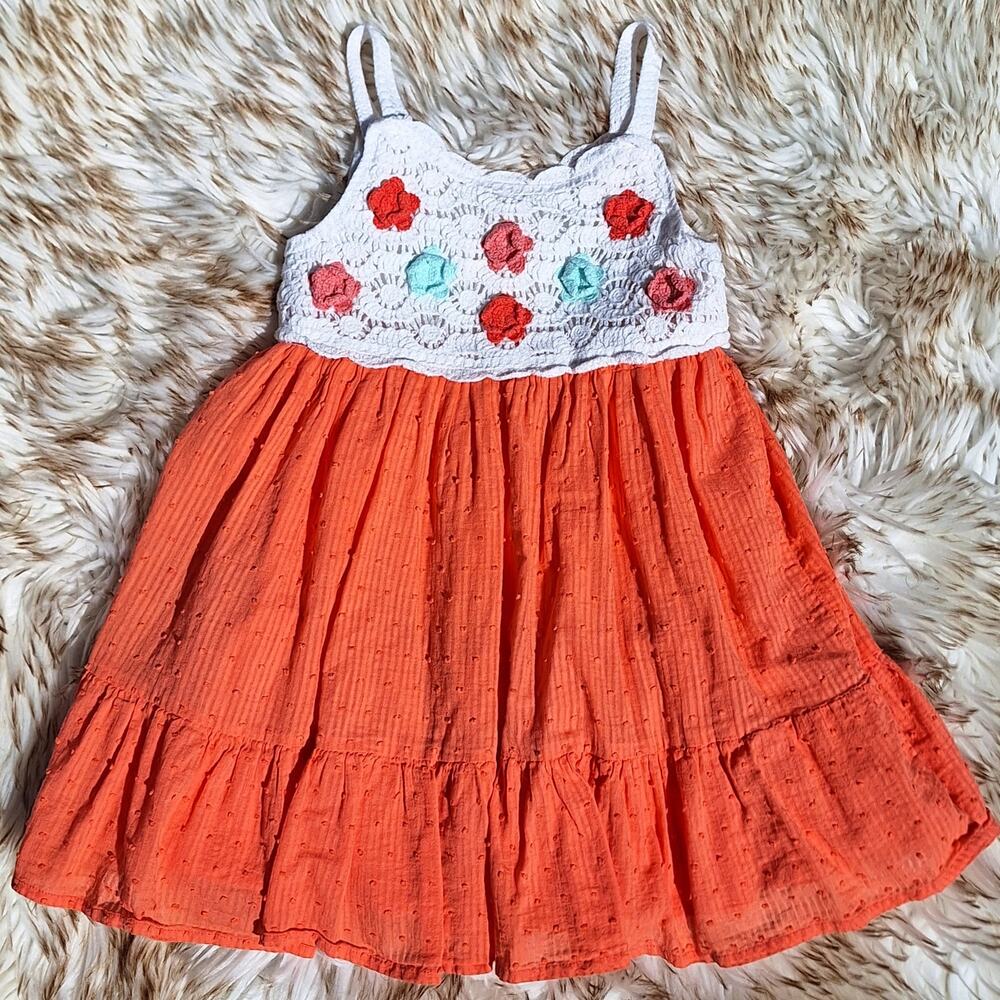 Haute Hippie little girls adorable boho crochet knit floral summer sun dress